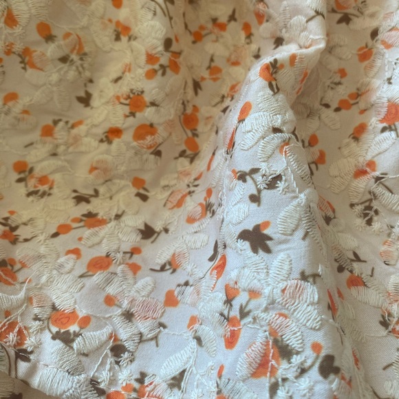 Just Me Cottagecore Fairy Floral Tiered Maxi Dress Smocked Tie Straps Small - Picture 10 of 12